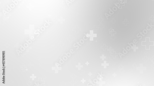 Abstract medical white gray cross pattern background.