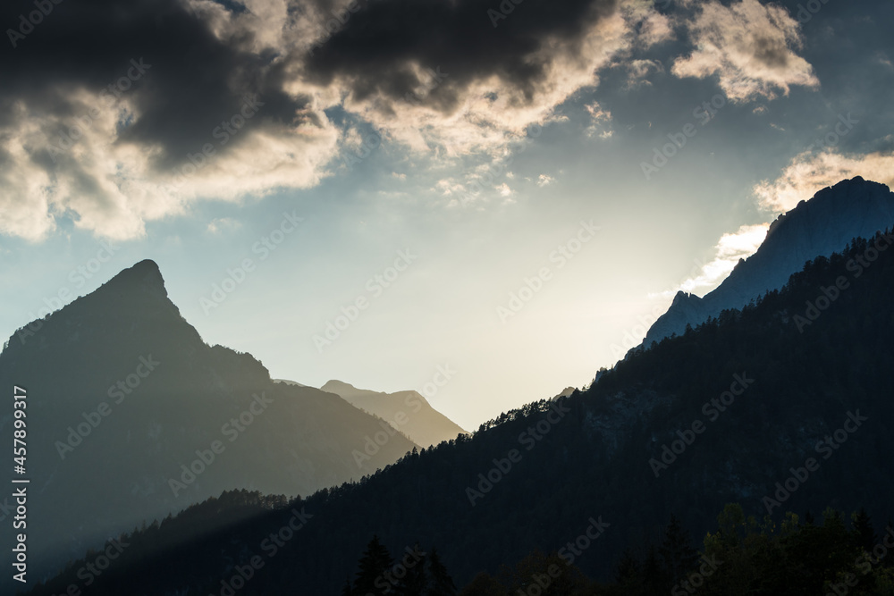 Epic Mountain Clouds Mist in Austria at Sunset Sunrise