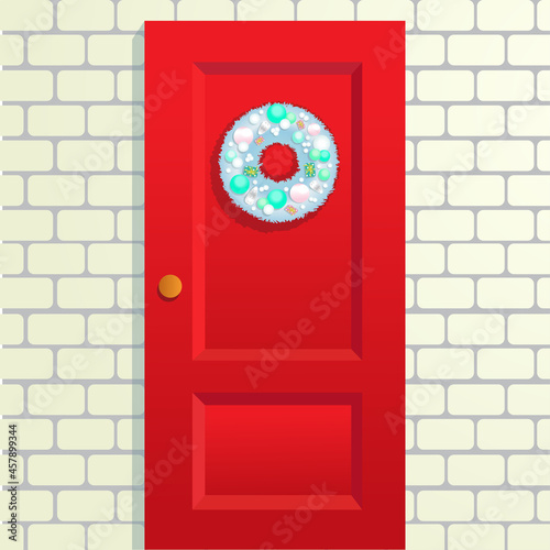 Christmas wreath on the door