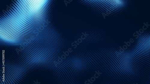 Abstract dot white blue wave gradient texture technology background.