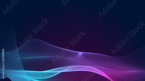 Wallpaper Mural Abstract dot blue purple wave gradient texture technology background. Torontodigital.ca