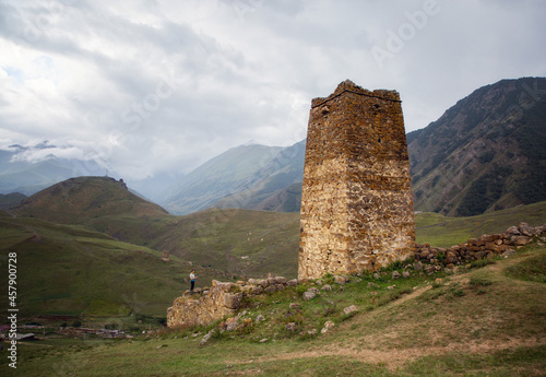The village of Galiat is a medieval architectural complex of residential buildings and towers in the Caucasus Mountains