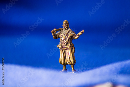 Bronze statuette of a Ukrainian Cossack with a saber from the Zaporozhian Sich photo