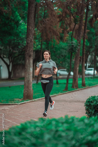fitness girl running wearing sportswear