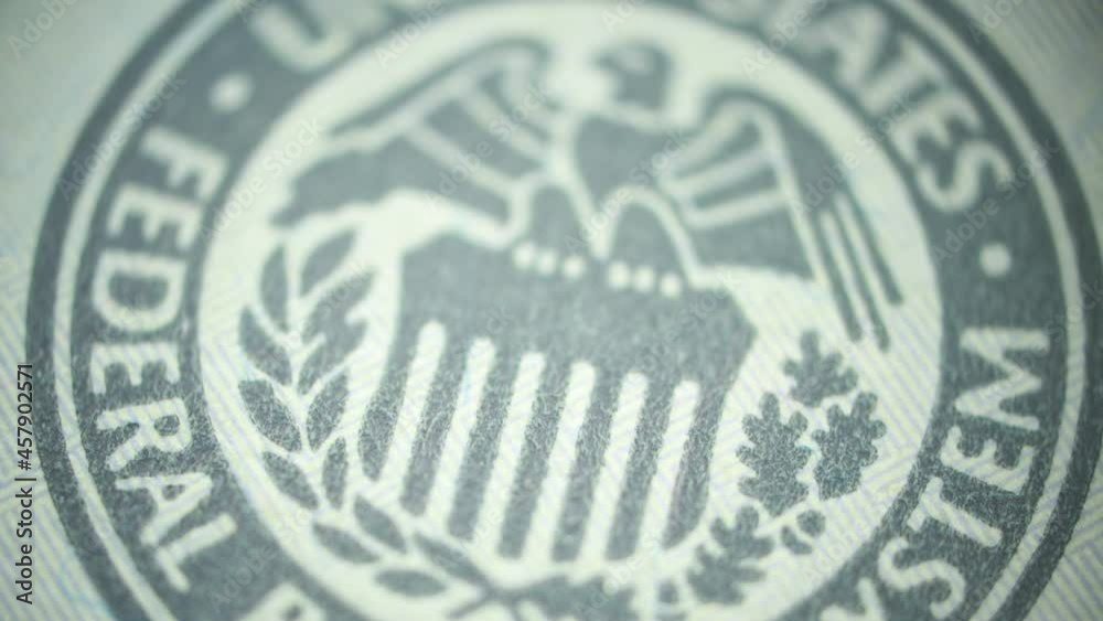 United States Federal reserve system sign - close up view.