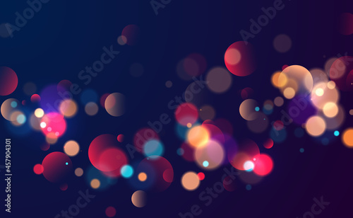 Colorful bokeh lights background. Blurred circle shapes. Vector illustration
