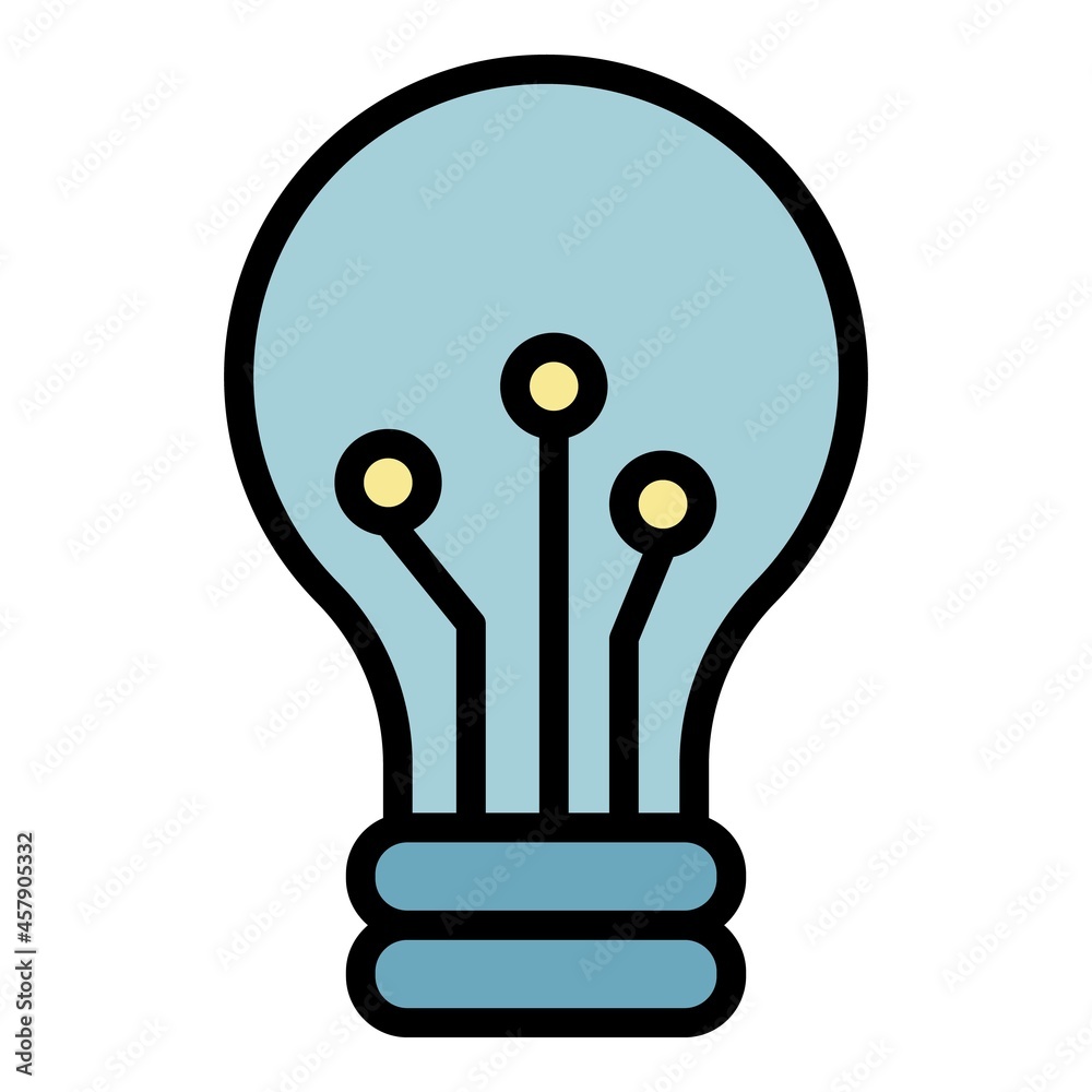 LED lamp icon. Outline LED lamp vector icon color flat isolated LED lamp icon. Outline LED lamp vector icon color flat isolated