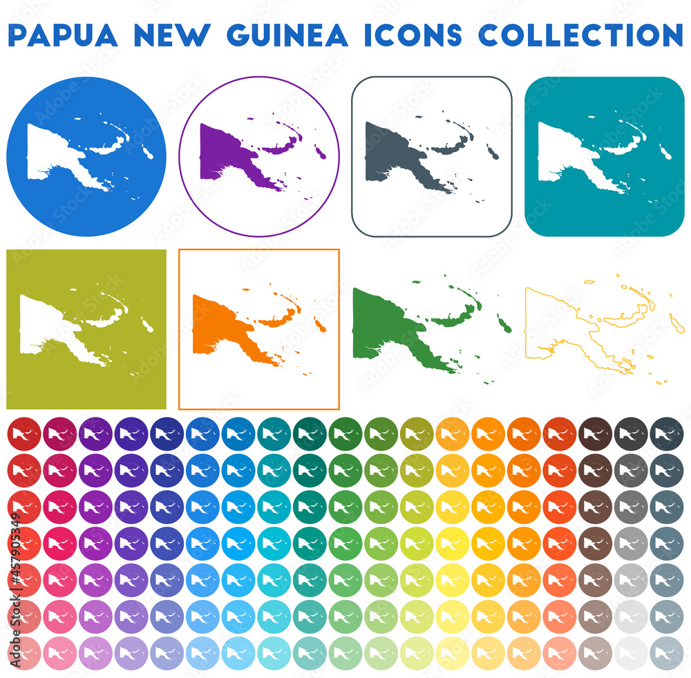 papua-new-guinea-icons-collection-bright-colourful-trendy-map-icons