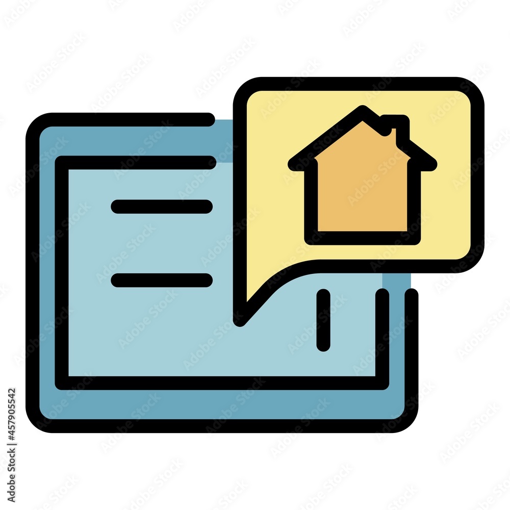 Smart home control tablet icon. Outline smart home control tablet vector icon color flat isolated Smart home control tablet icon. Outline smart home control tablet vector icon color flat isolated