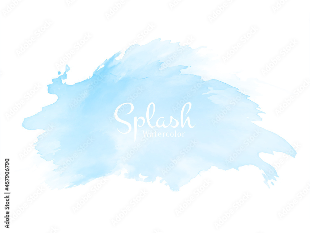 Abstract soft blue watercolor splash design background