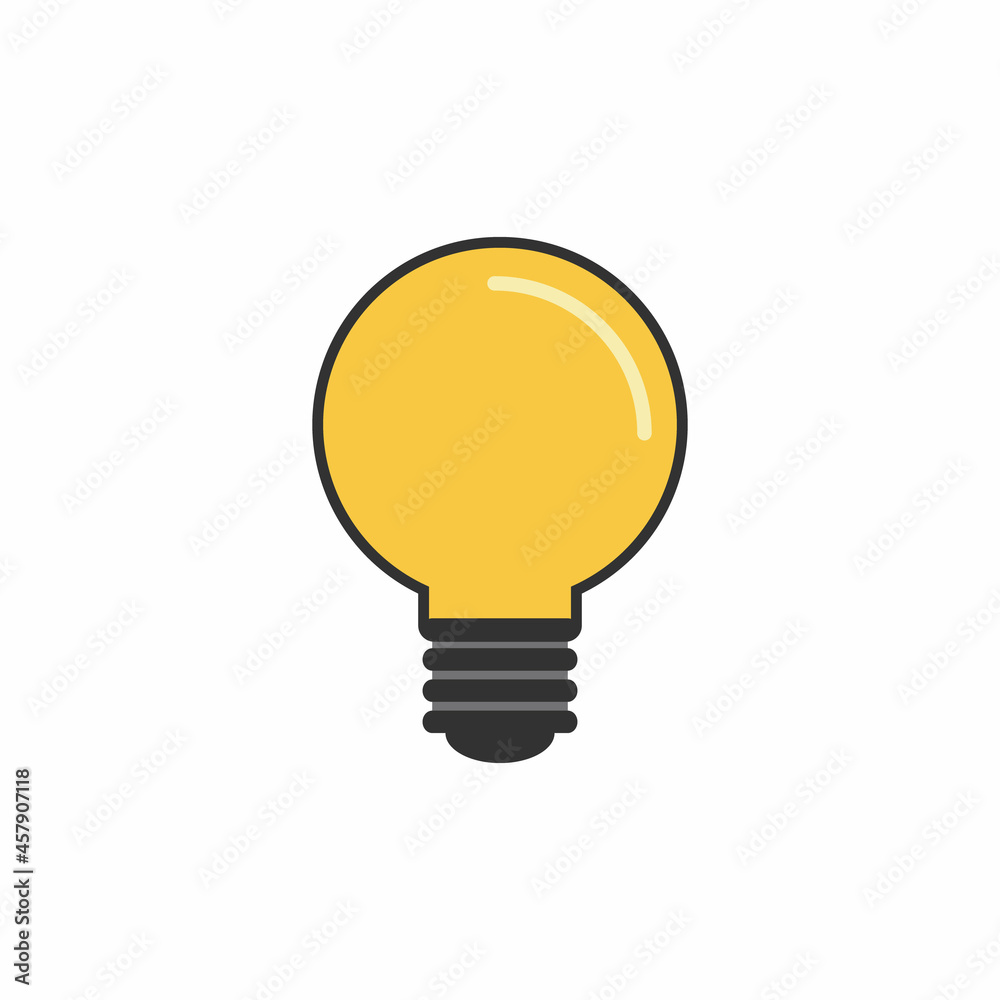 Lit Electric Light bulb illustration Isolated On White Background - Vector. Vector illustration Lit Electric Light bulb illustration Isolated On White Background - Vector. Vector illustration