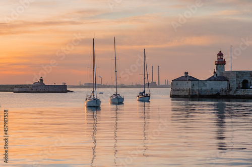 Sunset from Dun Laoghaire pier in Dublin, Ireland