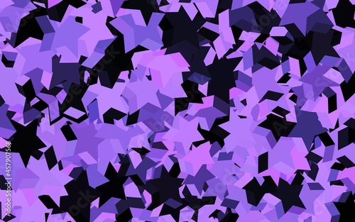Dark Purple vector backdrop with small and big stars.