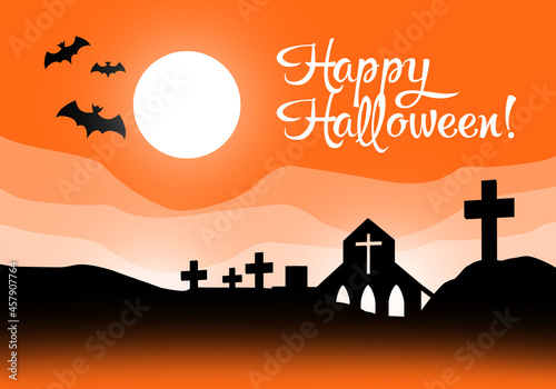 Happy Halloween logo on a c...