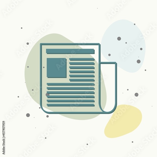 Vector news icon. Newspaper news on multicolored background.