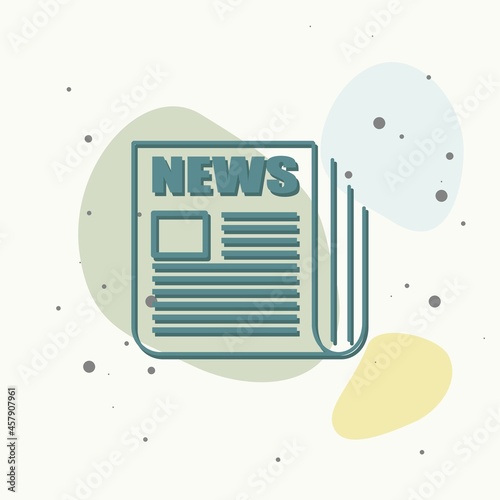 Vector news icon. Newspaper news on multicolored background.