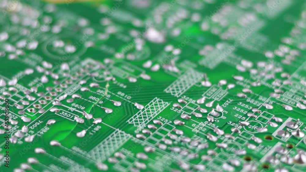Rotating green electronic computer microcircuit Rotating green electronic computer microcircuit