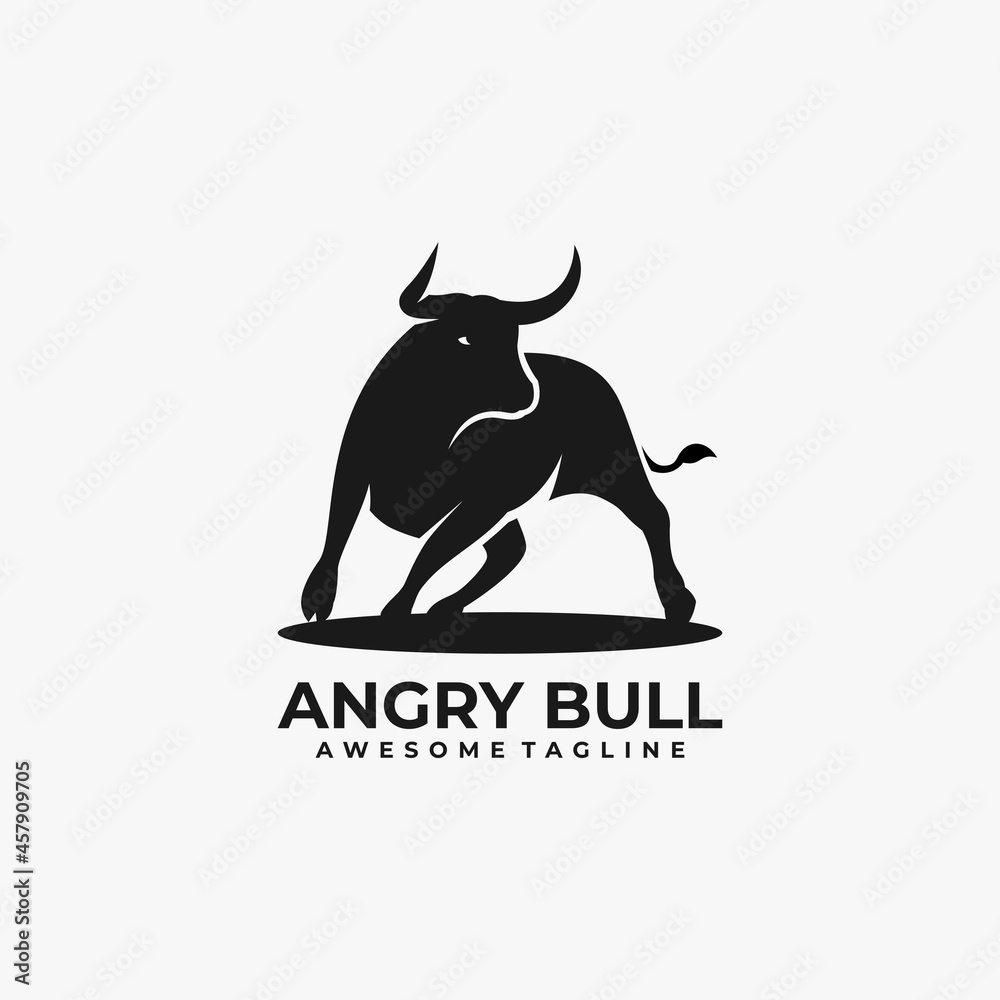 Bull abstract logo design vector