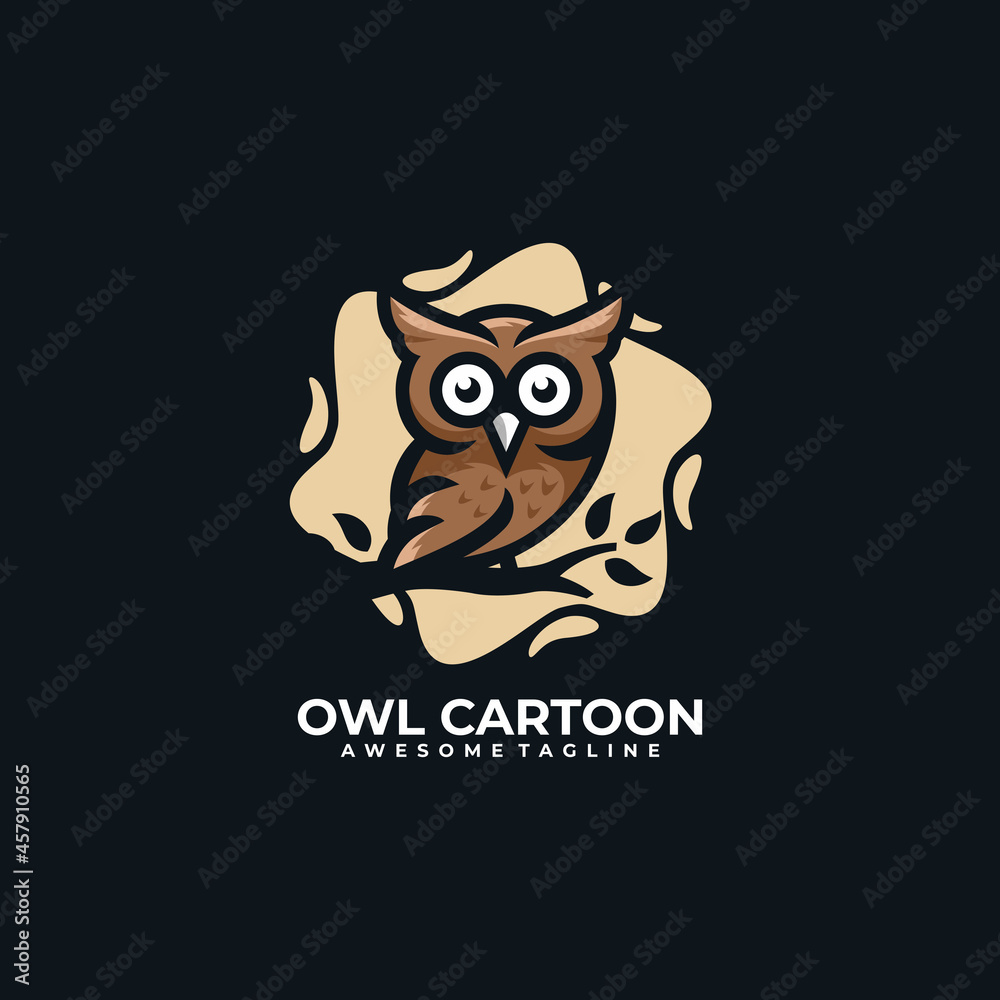 Owl cartoon logo design vector Owl cartoon logo design vector