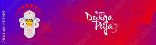 Happy Durga Puja Header Banner Design Template