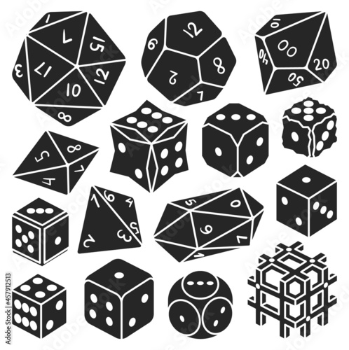 Game craps vector black set icon. Vector illustration dice on white background. Isolated black set icon game craps.