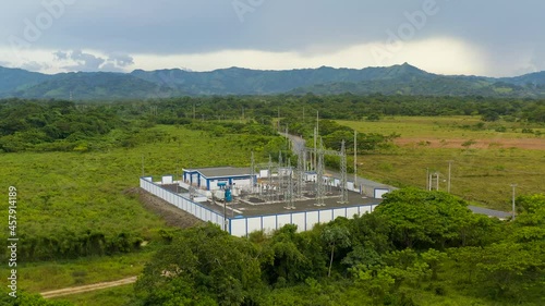 Wallpaper Mural A farm of electric wind generators on the mountain heights of the Barahona of the Dominican Republic.  Torontodigital.ca
