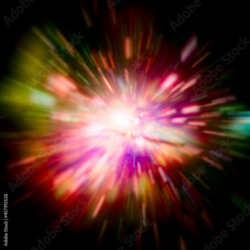 Fototapeta Naklejka Na Ścianę i Meble -  Big splash in universe. Space background. Colorful lights.The elements of this image furnished by NASA.