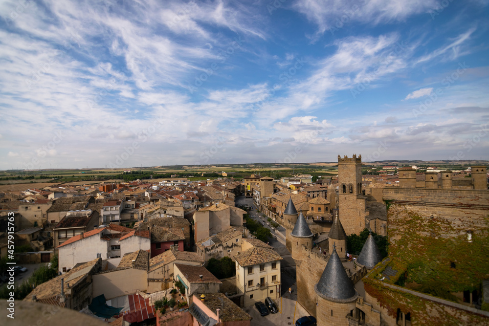 Olite, Spain; 09 08 21: medieval castle located in the center of the town of Olite.