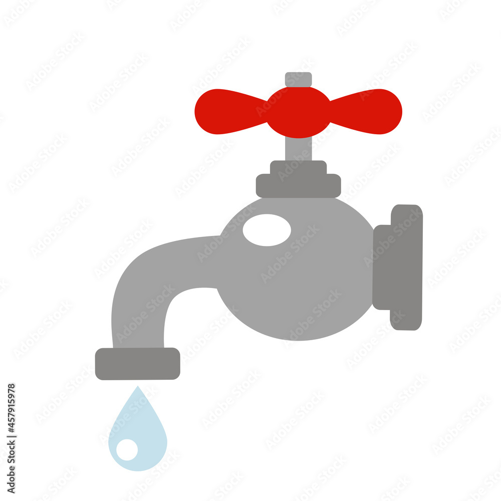 Water tap in cartoon style. Isolated on white background vector illustration. Water tap in cartoon style. Isolated on white background vector illustration.