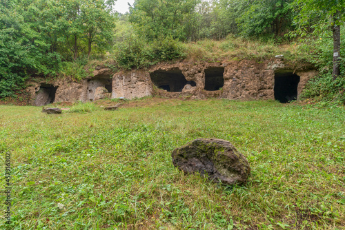 Rock dwellings in Lisov village, Slovakia photo