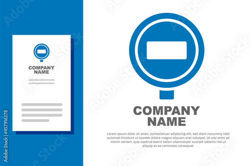 Blue Stop sign icon isolated on white background. Traffic regulatory warning stop symbol. Logo design template element. Vector