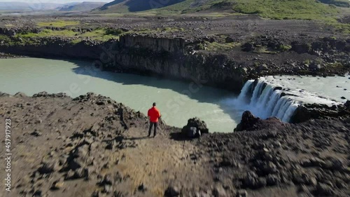 Þjófafoss Waterfall in Iceland by Drone in 4K - 3 photo