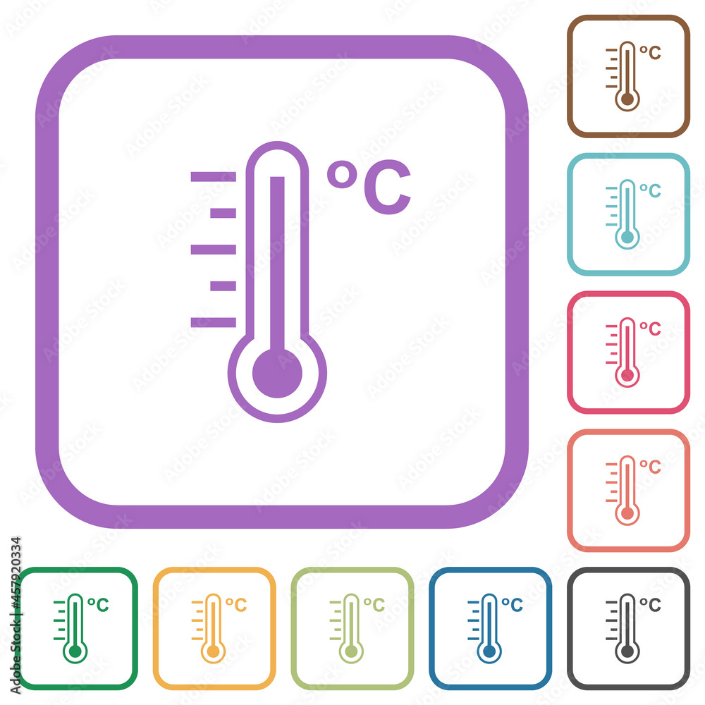 Celsius thermometer warm temperature simple icons Celsius thermometer warm temperature simple icons