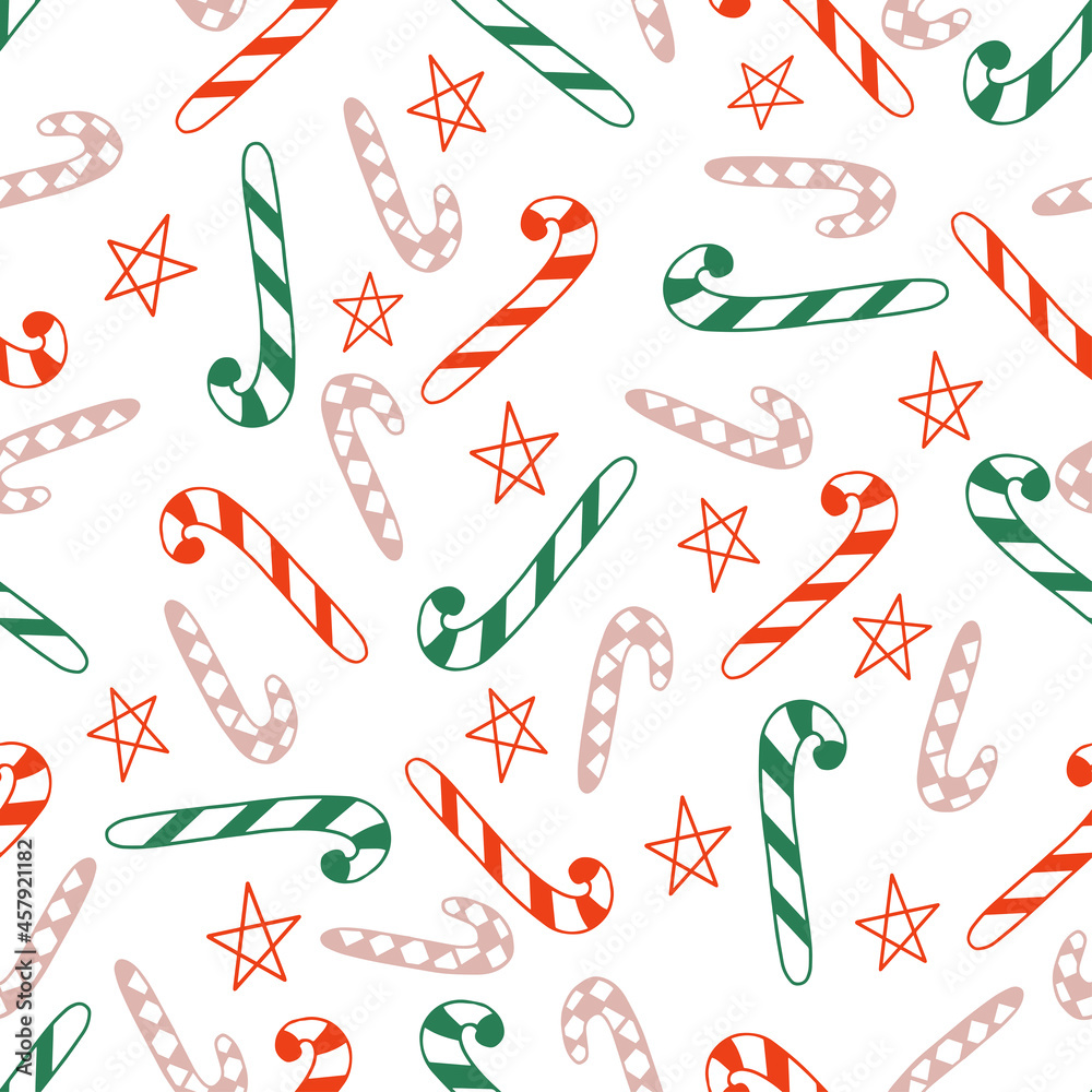 PrintColor new year elements pattern in doodle technique for design. Vector illustration.