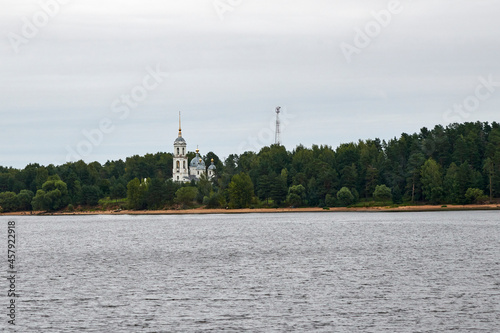 Russia. Myshkinsky district. Volga river. Ascension Church in the village of Okhotino photo