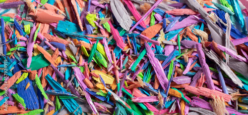 colored shavings from pencil sharpening  background or texture