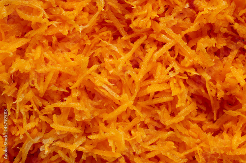 shredded carrot, macro photo for tapete or texture