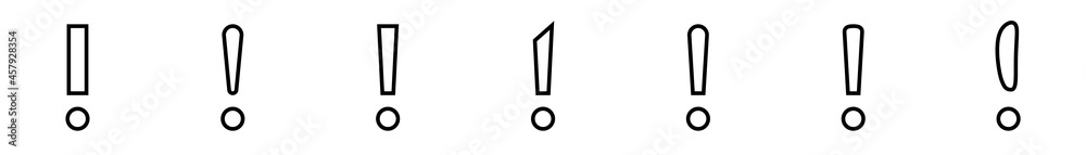 Conjunto de icono de signo de exclamación o admiración. Concepto de ...