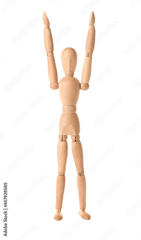 Wooden mannequin isolated on white background Wooden mannequin isolated on white background