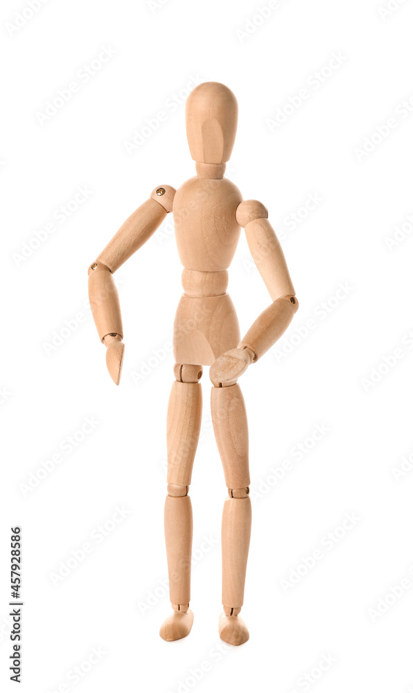 Wooden mannequin isolated on white background Wooden mannequin isolated on white background
