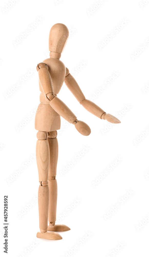 Wooden mannequin isolated on white background Wooden mannequin isolated on white background