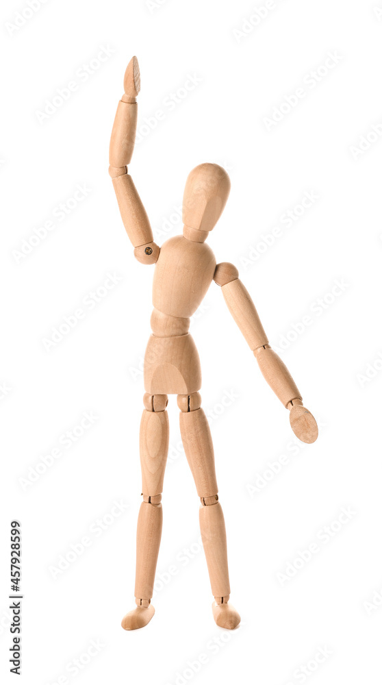 Wooden mannequin isolated on white background Wooden mannequin isolated on white background