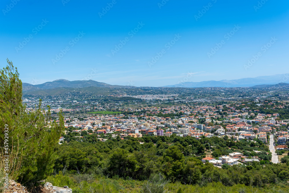 Attika cityscape from mountain Hymettus - Ymittos