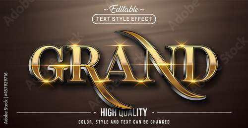 Editable text style effect - Grand text style theme.