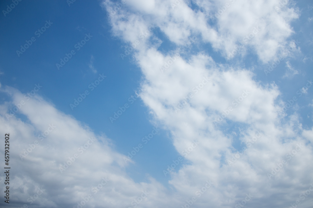 Blue sea with white clouds. Turkey