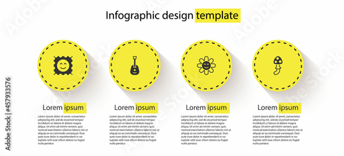 Set LSD acid mark, Guitar, Flower and Psilocybin mushroom. Business infographic template. Vector
