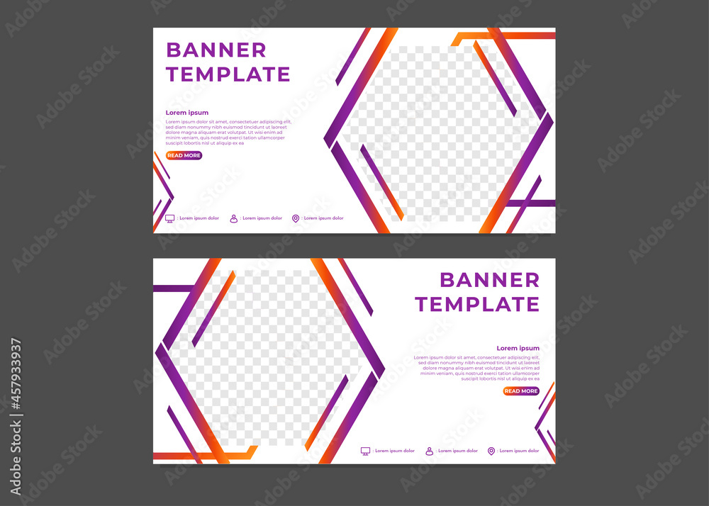 modern hexagonal gradient business banner template modern hexagonal gradient business banner template