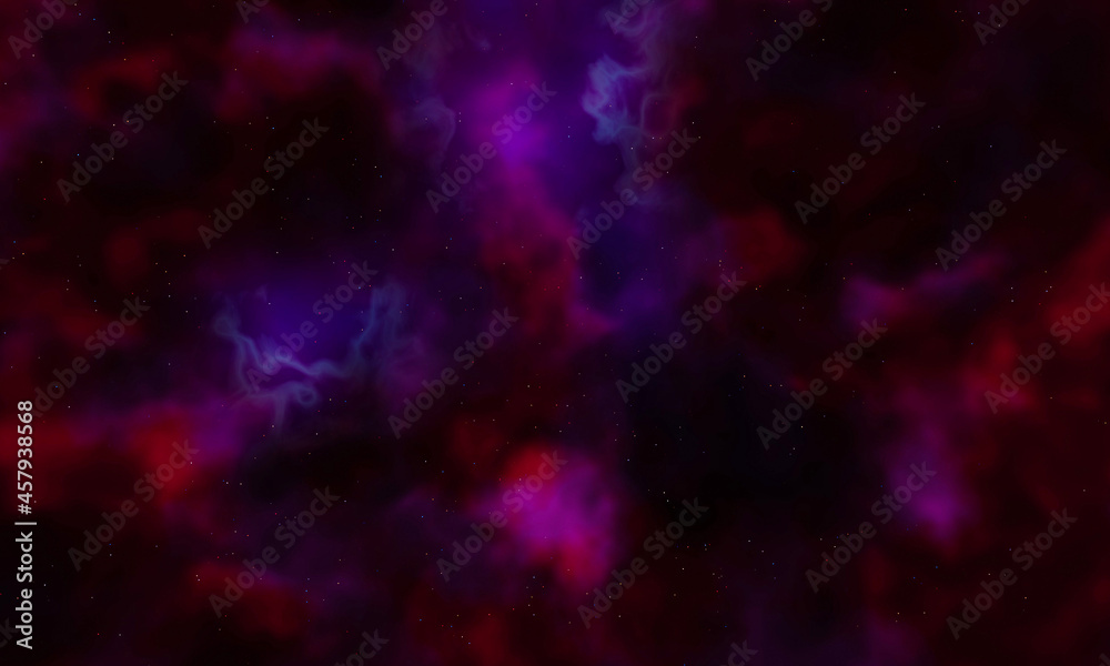 Space with cosmic clouds or the Milky Way full of colorful stars in the sky. Galaxy with clouds. Nebula or galaxies. Space travel. Clouds or colorful gas. 3D Rendering.
