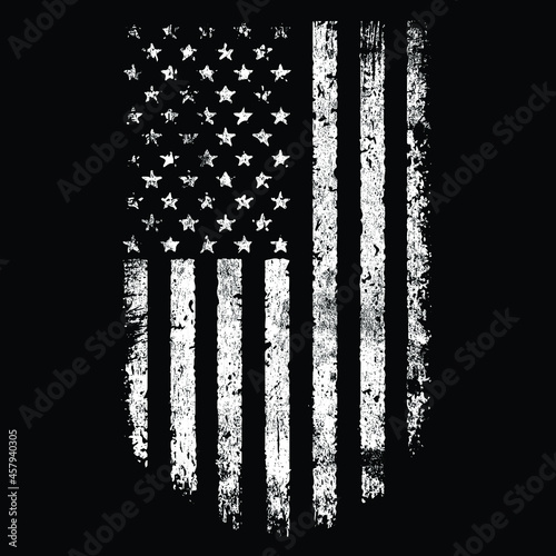 Vintage Distressed White American Flag T-Shirt Vector Design, United States Flag, American Pride Flag, US 4th Of July Tee