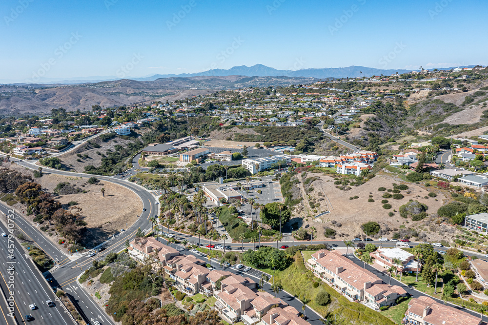 Aerial view of apartments on the hillside Aerial view of apartments on the hillside
